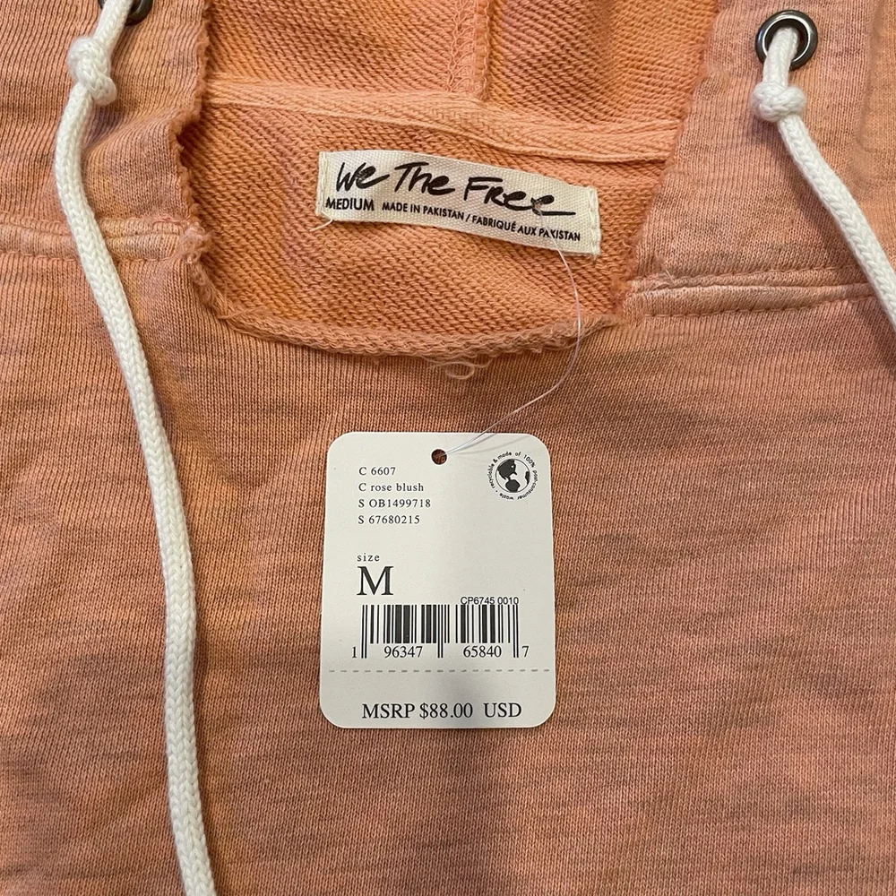 Free People We The Free Size M Donny Sleeveless Hoodie in Rose Blush